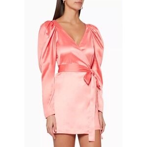 ROTATE BIRGER CHRISTENSEN Number 31 Dress In Shell Pink Size‎ 8 Satin Chic Sexy
